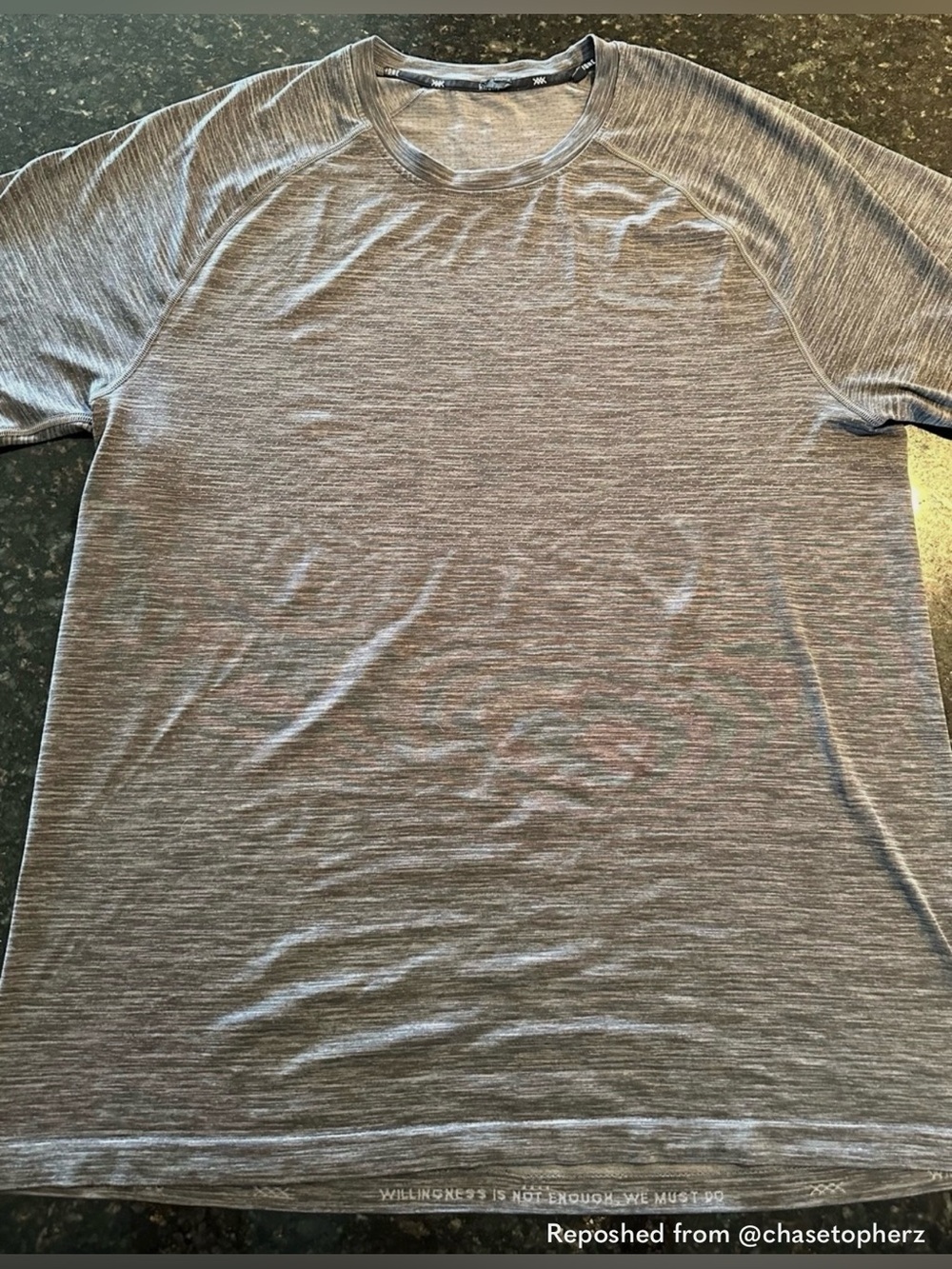 RHONE Mens Dark Heather Gray Short Sleeve Performance Tee, Exc condition! XXL